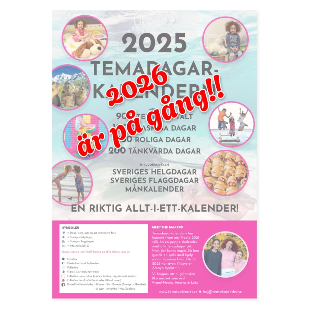 Väggkalender 2026 Temadagarkalender 2026