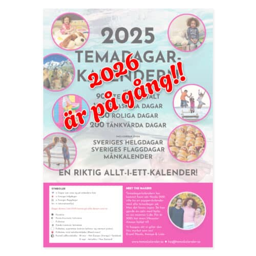 Väggkalender 2026 Temadagarkalender 2026