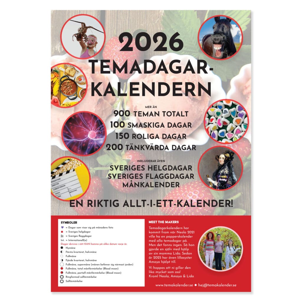 Väggkalender 2026 Temadagarkalender 2026