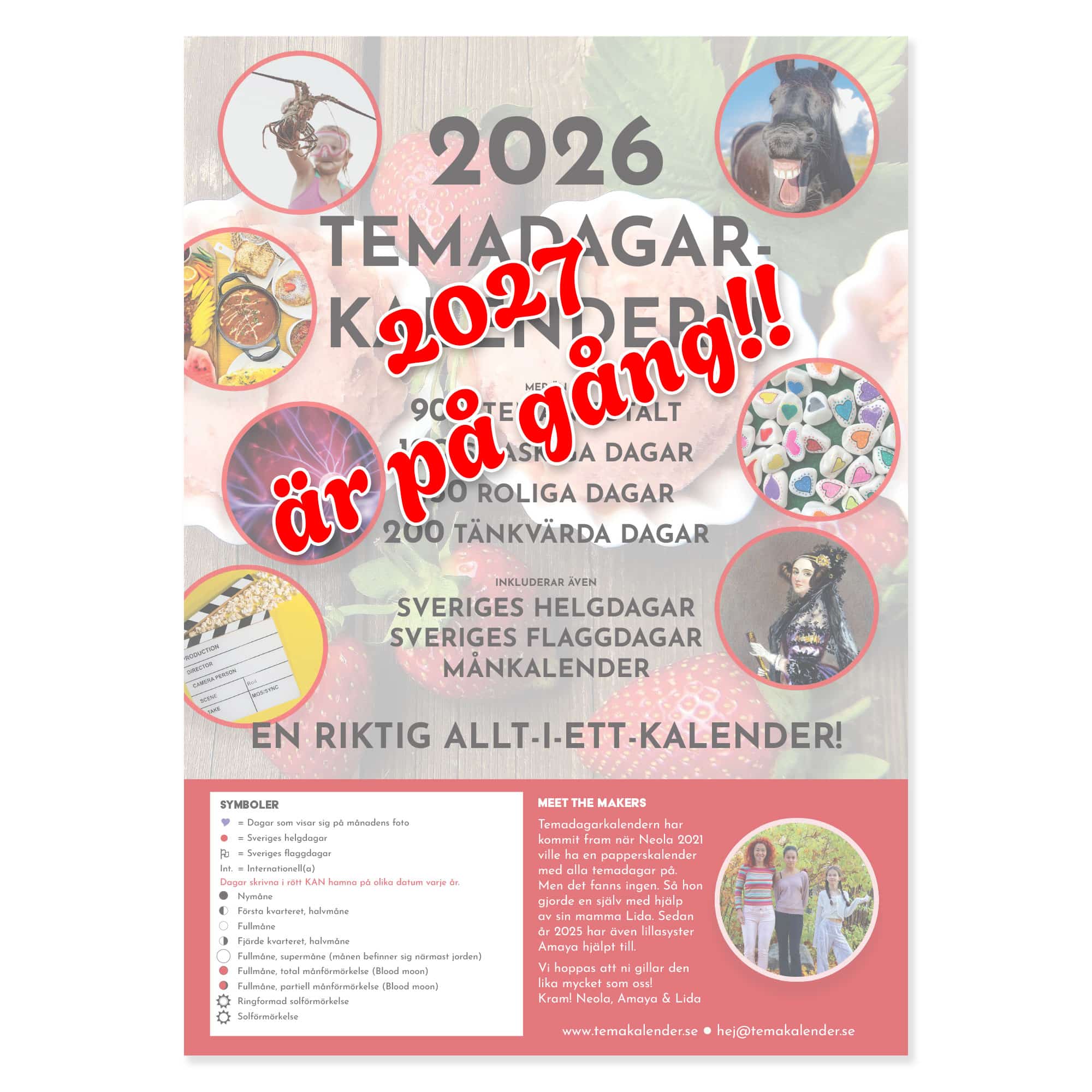 Väggkalender 2026 Temadagarkalender 2027